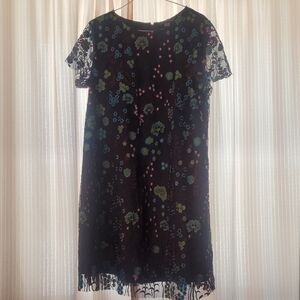 Dk Blue Floral Lace Dress